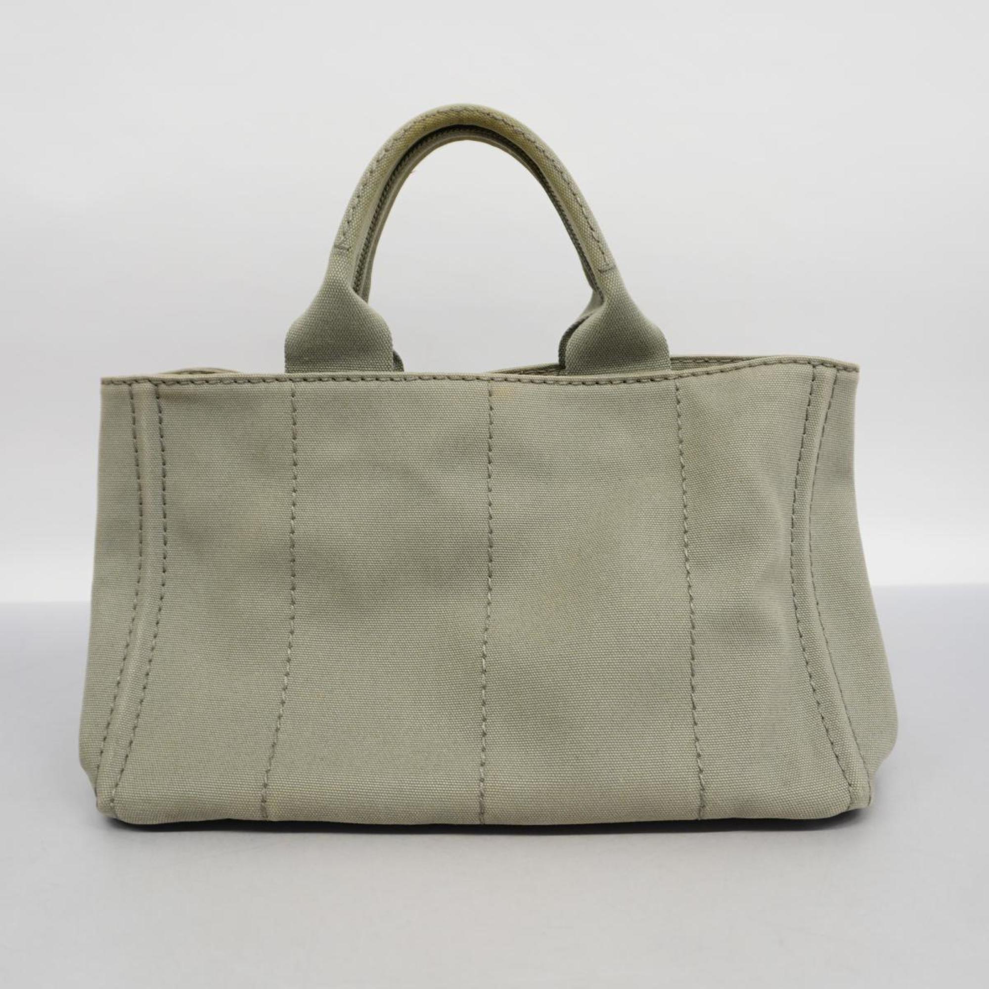 Prada Tote Bag Canapa Canvas Grey Women's