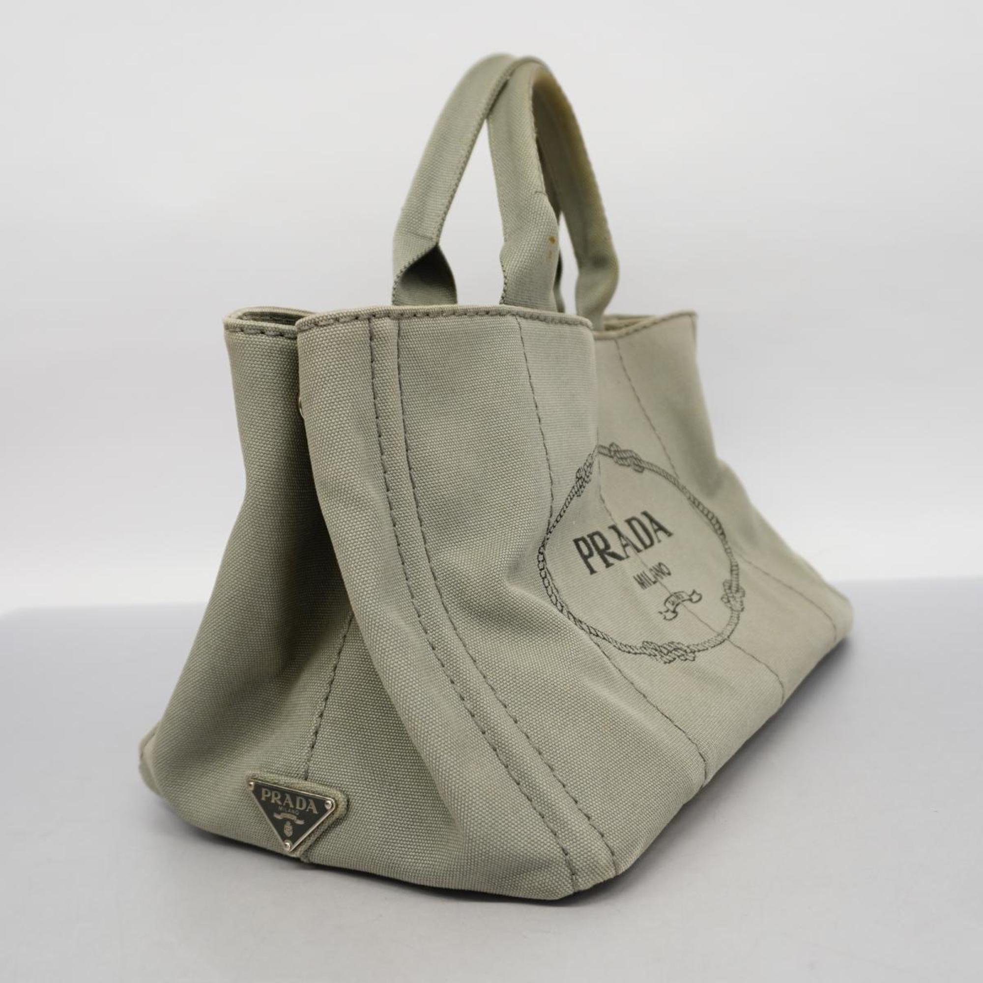 Prada Tote Bag Canapa Canvas Grey Women's