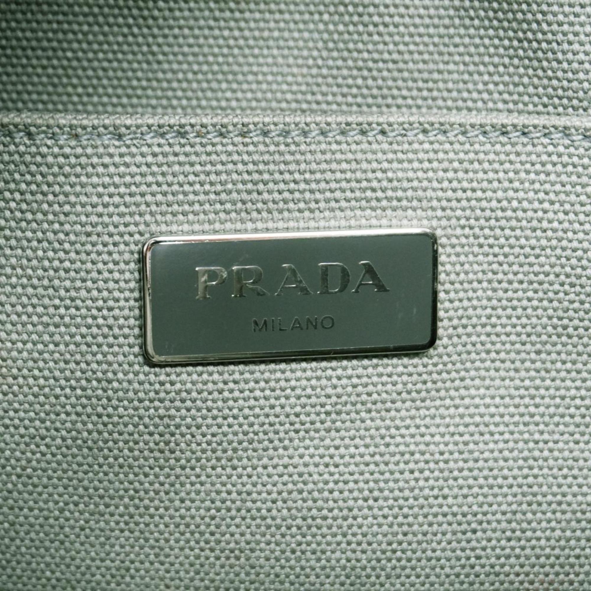 Prada Tote Bag Canapa Canvas Grey Women's