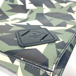 FENDI 7V91 Camouflage Pouch with Strap Clutch Bag Leather Men's Green