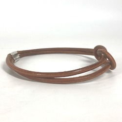 HERMES Hermes Herculide Choker Double Necklace Leather Women's Brown