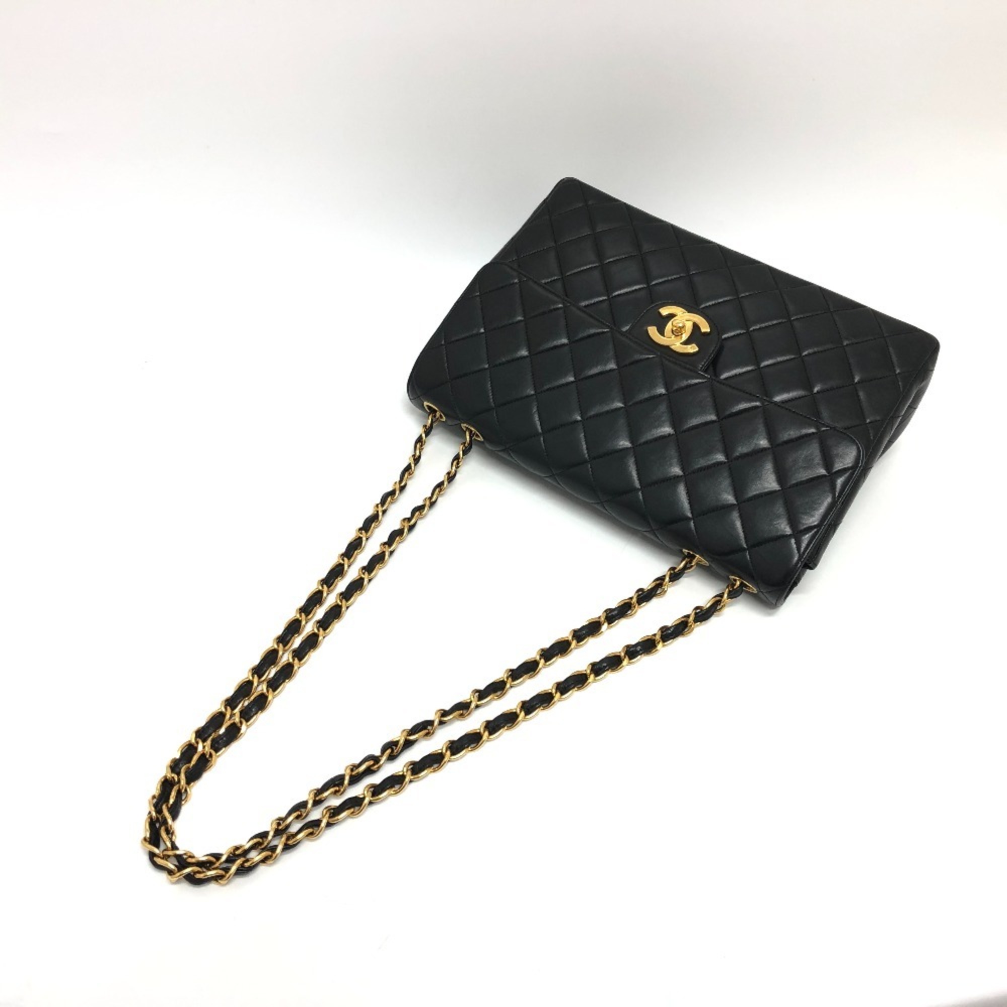 CHANEL Chanel Matelasse 30 W Chain Bag Handbag Shoulder Lambskin Women's Black