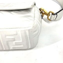 FENDI 8BR600 Zucca Mamma Bucket Bag Shoulder Leather Women's White