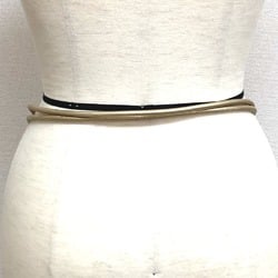 CHANEL 01C Faux Pearl Belt Leather Women's Gold