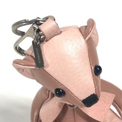 Burberry Ribbon Thomas Bear Teddy Bag Charm Keychain Leather Women's Pink