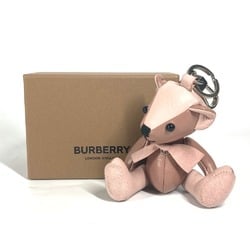 Burberry Ribbon Thomas Bear Teddy Bag Charm Keychain Leather Women's Pink