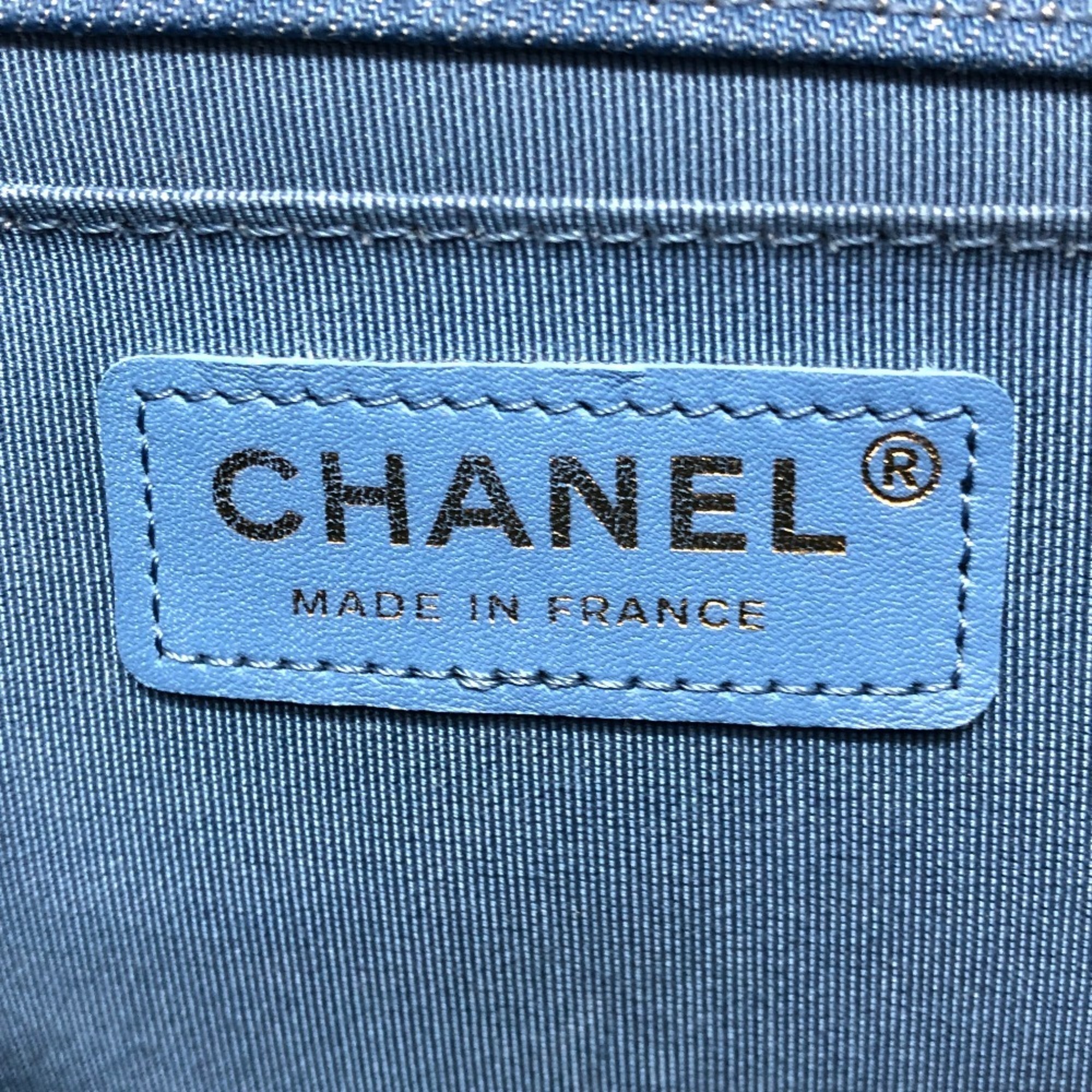 CHANEL Chanel Boy Chain Bag Shoulder Denim Women's Blue