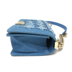 CHANEL Chanel Boy Chain Bag Shoulder Denim Women's Blue