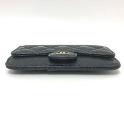 CHANEL AP2570 Coco Mark Matelasse Classic Zip Business Card Holder/Card Case Wallet/Coin Wallet Coin Purse Caviar Skin Women's Black