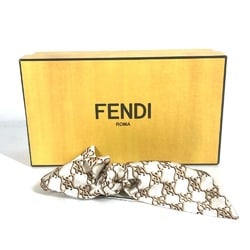 FENDI FXT114 Ribbon Hair Clip Barrette Silk Women's Beige