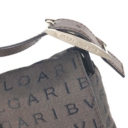 BVLGARI Bvlgari Mania flap shoulder bag canvas leather ladies brown