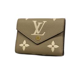 Louis Vuitton Tri-fold Wallet Monogram Empreinte Portefeuille Victorine M81861 Tourtrell Creme Ladies