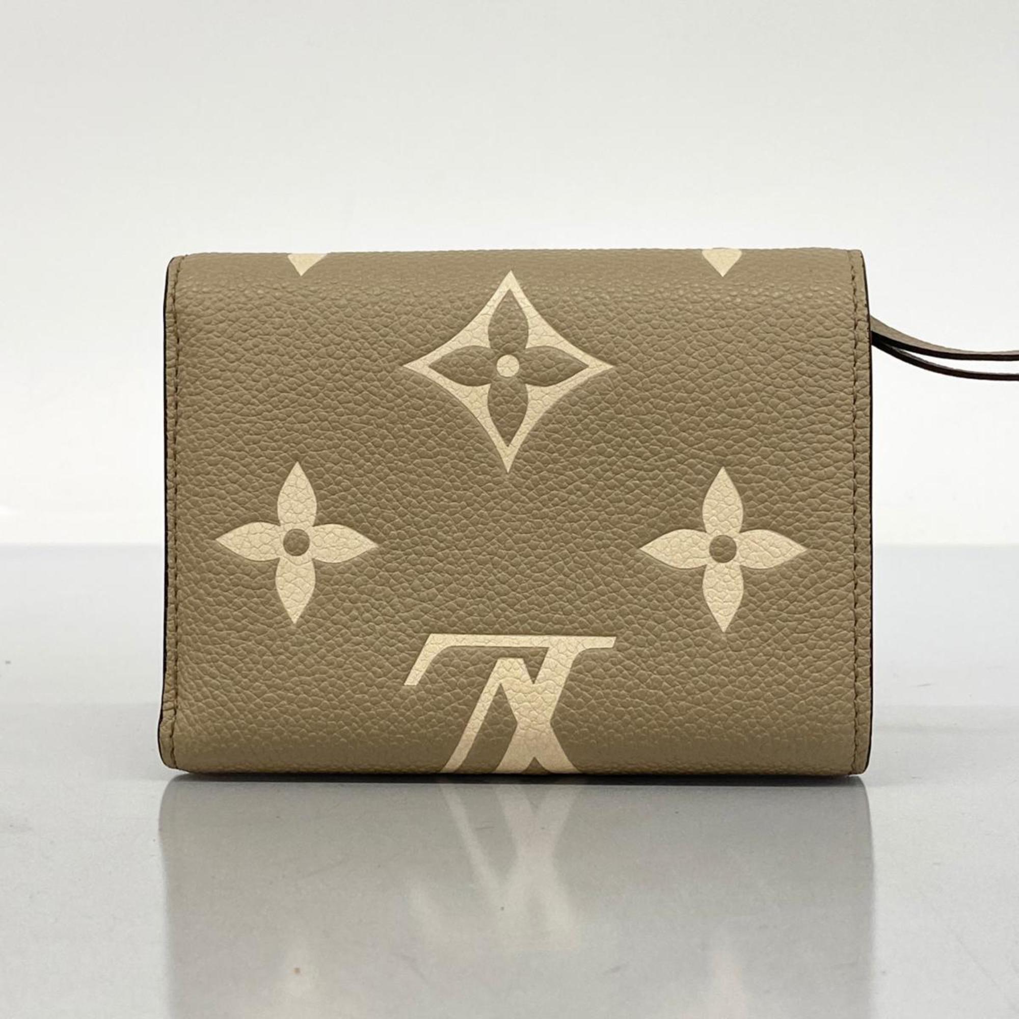 Louis Vuitton Tri-fold Wallet Monogram Empreinte Portefeuille Victorine M81861 Tourtrell Creme Ladies