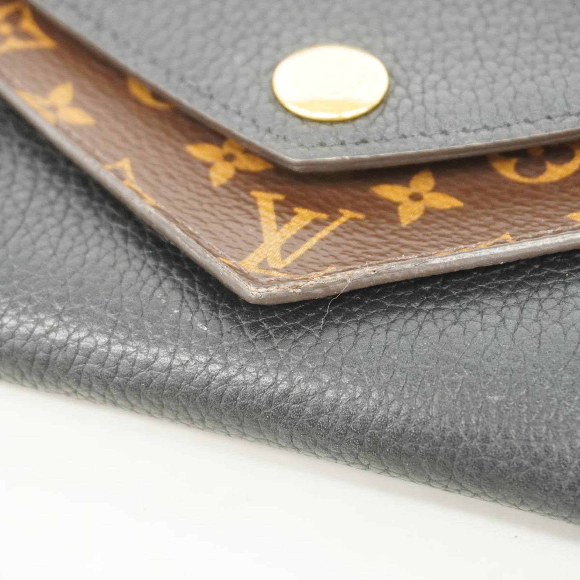 Louis Vuitton Long Wallet Portefeuille Double V M64319 Noir Ladies