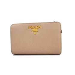 Prada wallet, Saffiano leather, pink beige, women's