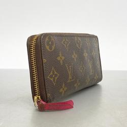 Louis Vuitton Long Wallet Monogram Portefeuille Clemence M60742 Fuchsia Ladies