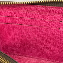 Louis Vuitton Long Wallet Monogram Portefeuille Clemence M60742 Fuchsia Ladies