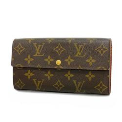 Louis Vuitton Long Wallet Monogram Pochette Porto Monnaie Credit M61726 Brown Ladies