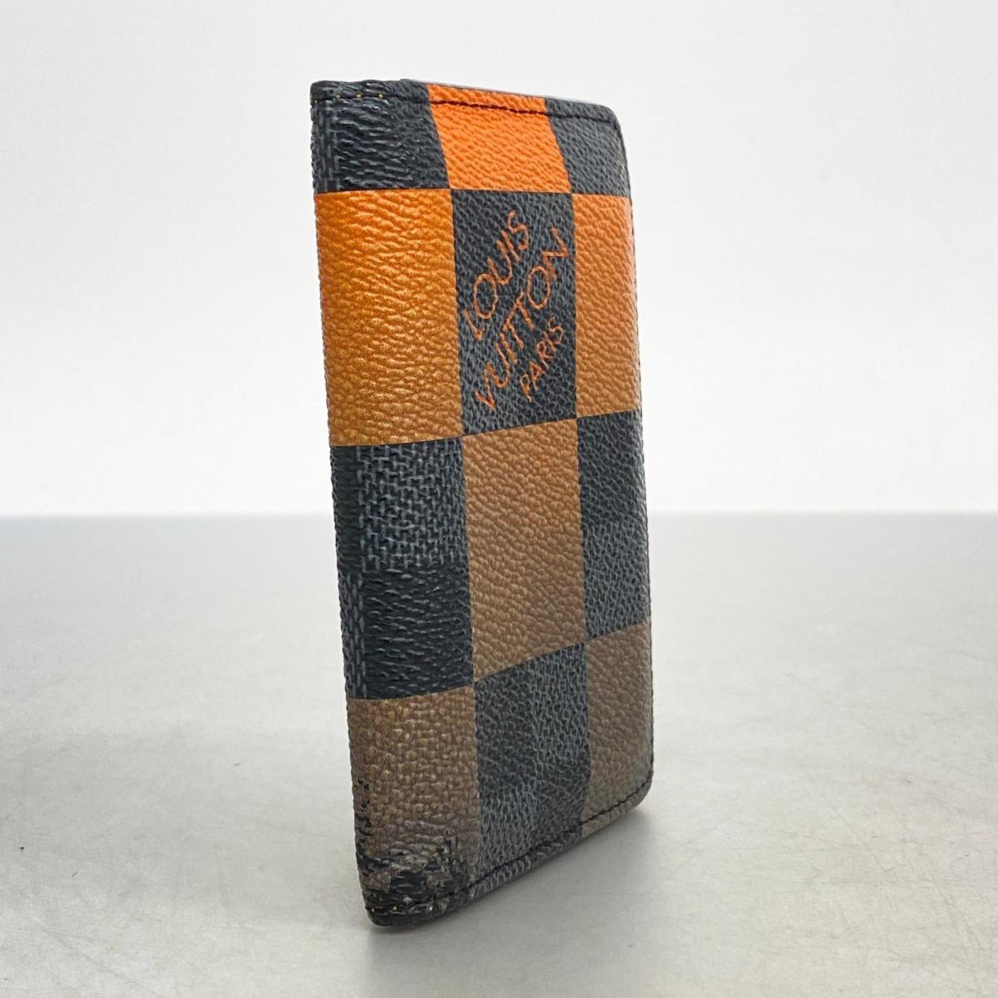 Louis Vuitton Business Card Holder/Card Case Damier Organizer de Poche N40422 Black Orange