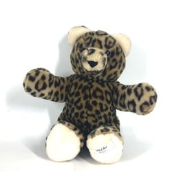 Christian Dior Dior doll bear leopard print teddy stuffed animal cotton kids brown