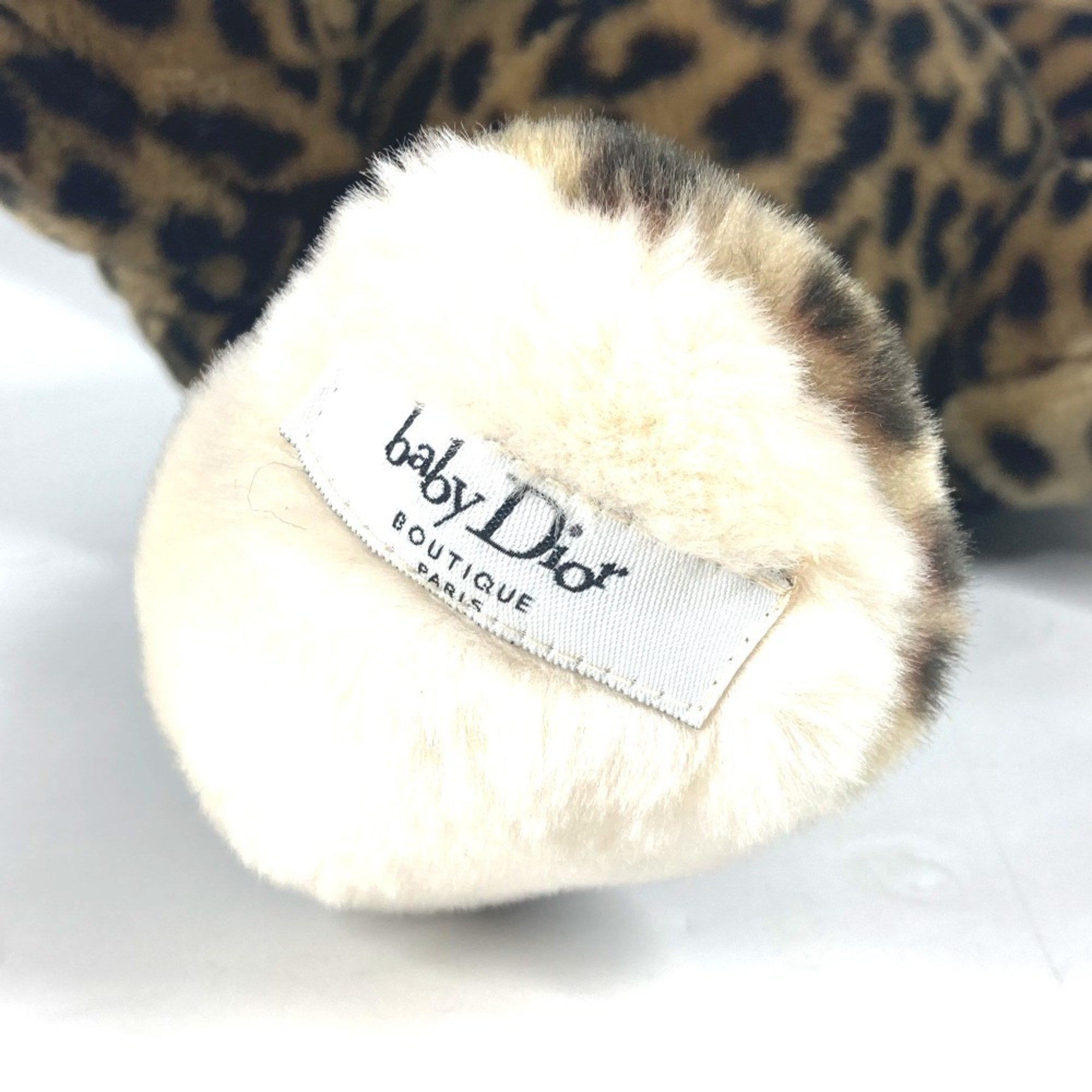 Christian Dior Dior doll bear leopard print teddy stuffed animal cotton kids brown