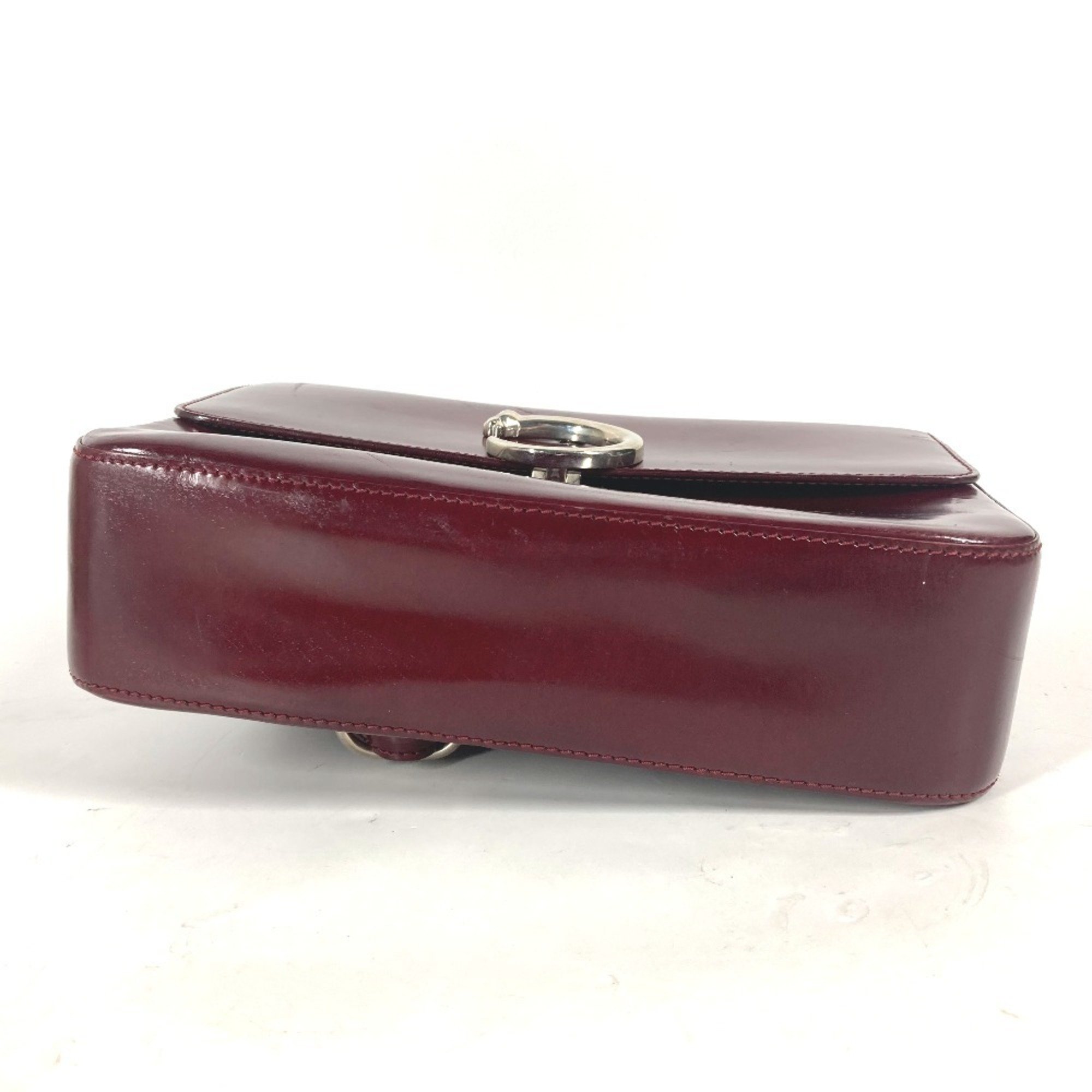 CARTIER Panthere Shoulder Bag Leather Women's Red