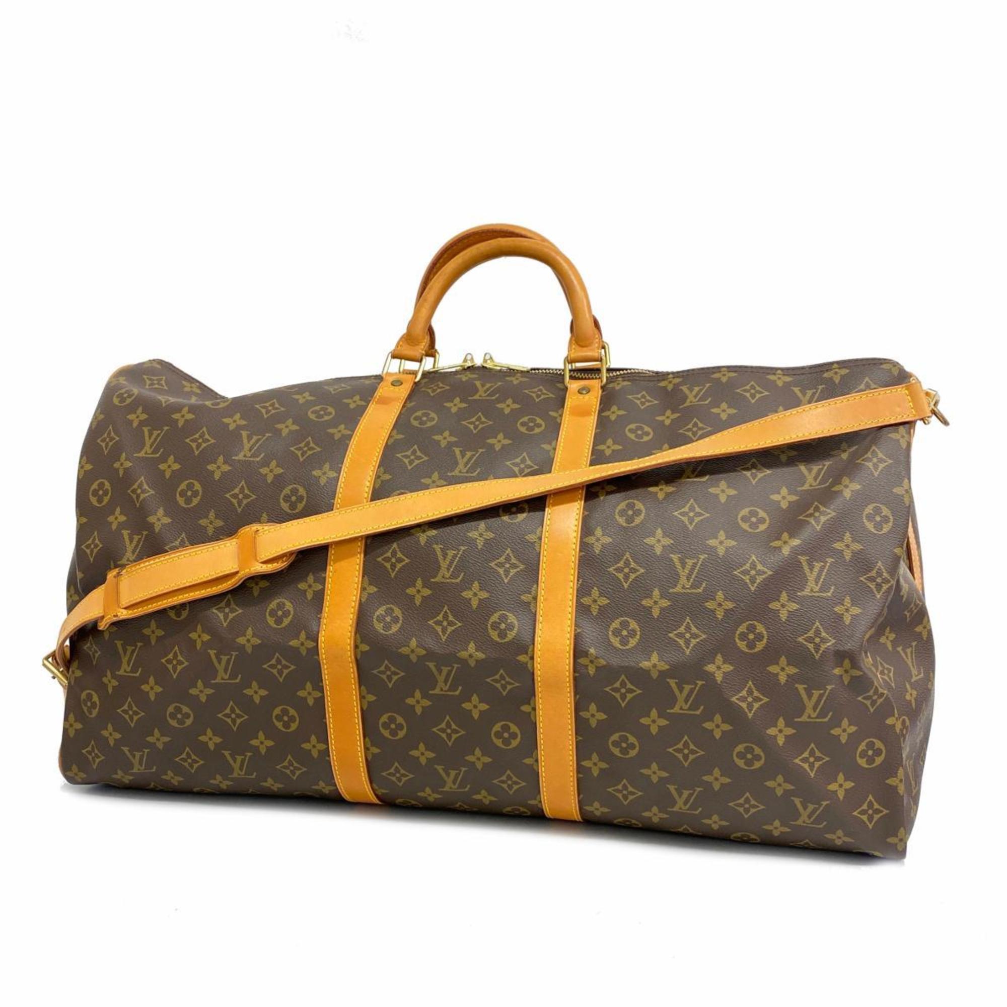 Louis Vuitton Boston Bag Monogram Keepall Bandouliere 60 M41412 Brown Men's Women's