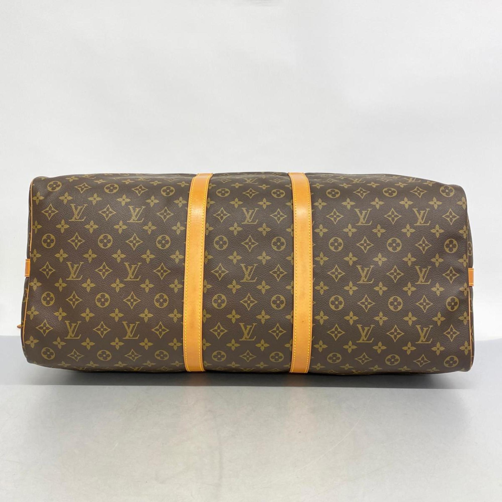 Louis Vuitton Boston Bag Monogram Keepall Bandouliere 60 M41412 Brown Men's Women's