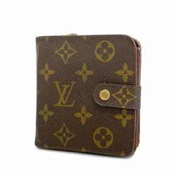 Louis Vuitton Wallet Monogram Compact Zip M61667 Brown Men's Women's