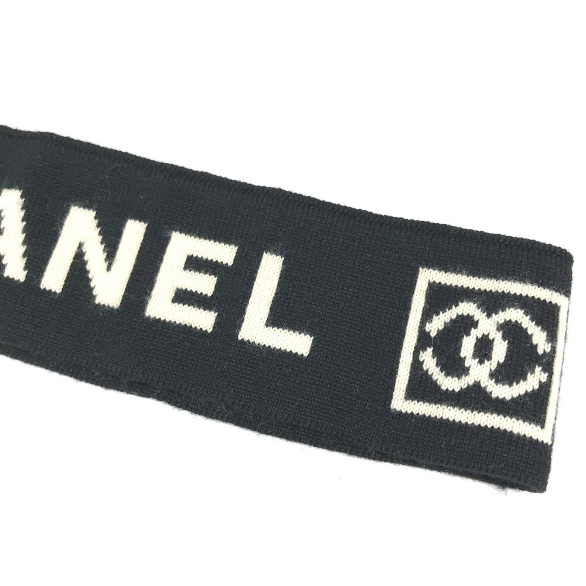 CHANEL Chanel Sport CC Coco Mark Headband Hair Hairband Wool Women's Black