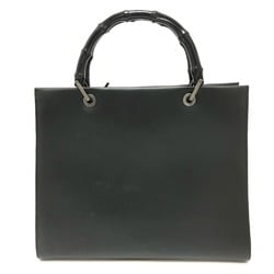 GUCCI 002058 Handbag Bamboo Bag Leather Women's Black