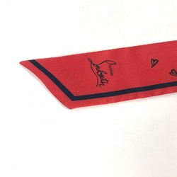 Christian Louboutin Heart Bandeau Scarf Silk Women's Red