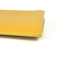 FENDI 7N0114 FF Pouch Bucket Clutch Bag Leather Women's Yellow