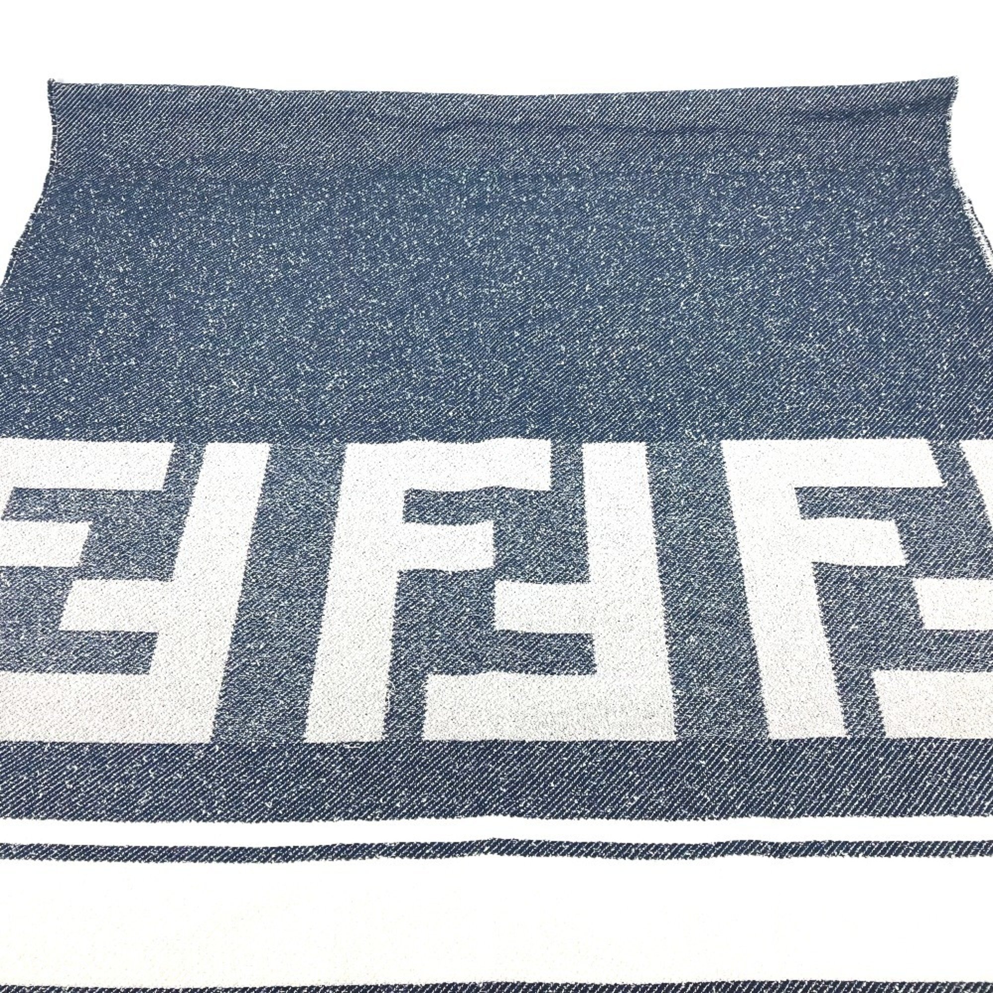 FENDI FXS717 Bath towel, lap blanket, beach bicolor cotton, nylon, men's, navy