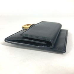 FENDI 8M0423 Business Card Holder Baguette Holder/Card Case Wallet/Coin Wallet Pass Leather Women's Black