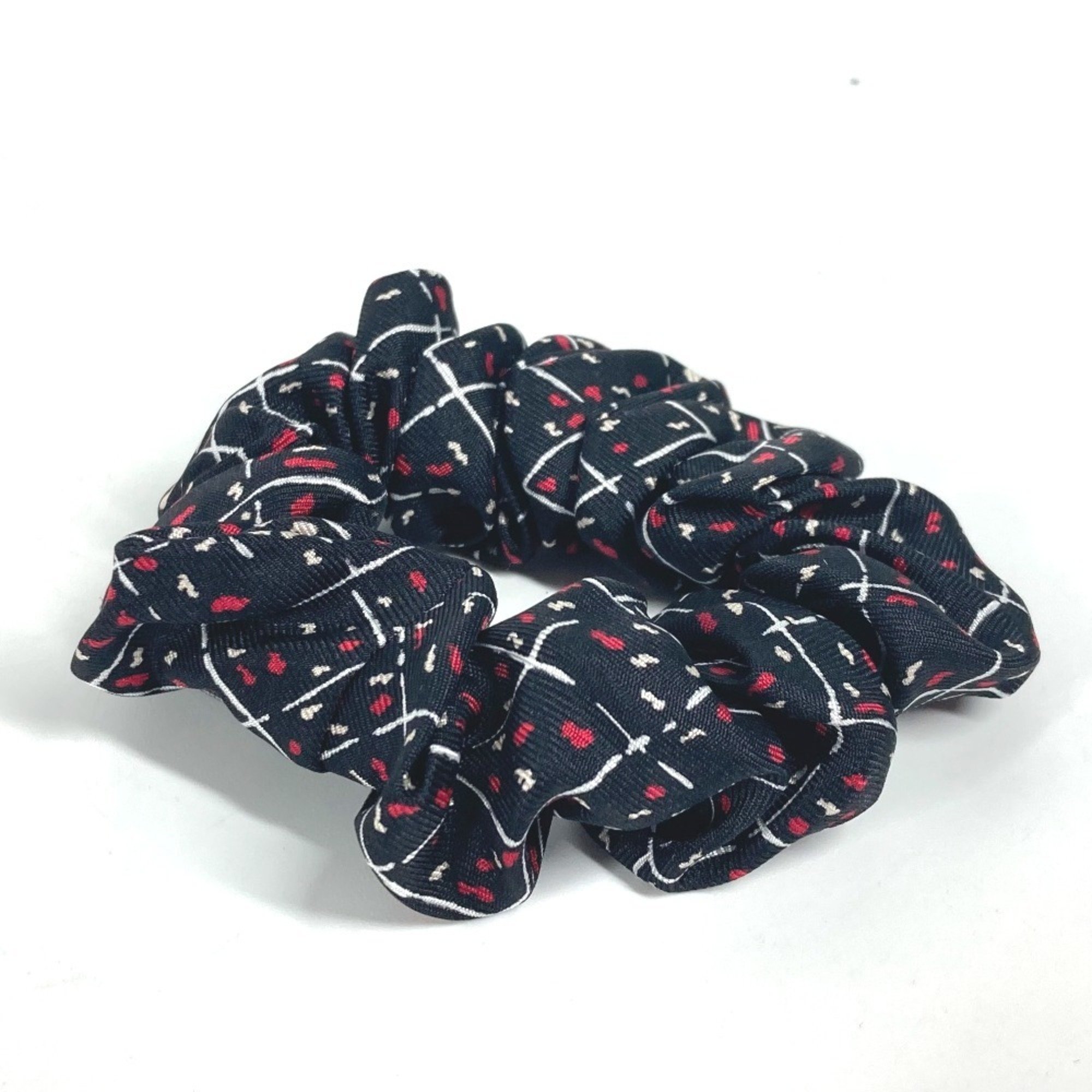 CHANEL Hair Tie Scrunchie Silk Women's Black