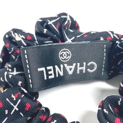 CHANEL Hair Tie Scrunchie Silk Women's Black