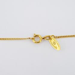 Chanel Necklace Coco Mark Rhinestone GP Plated Gold Women's