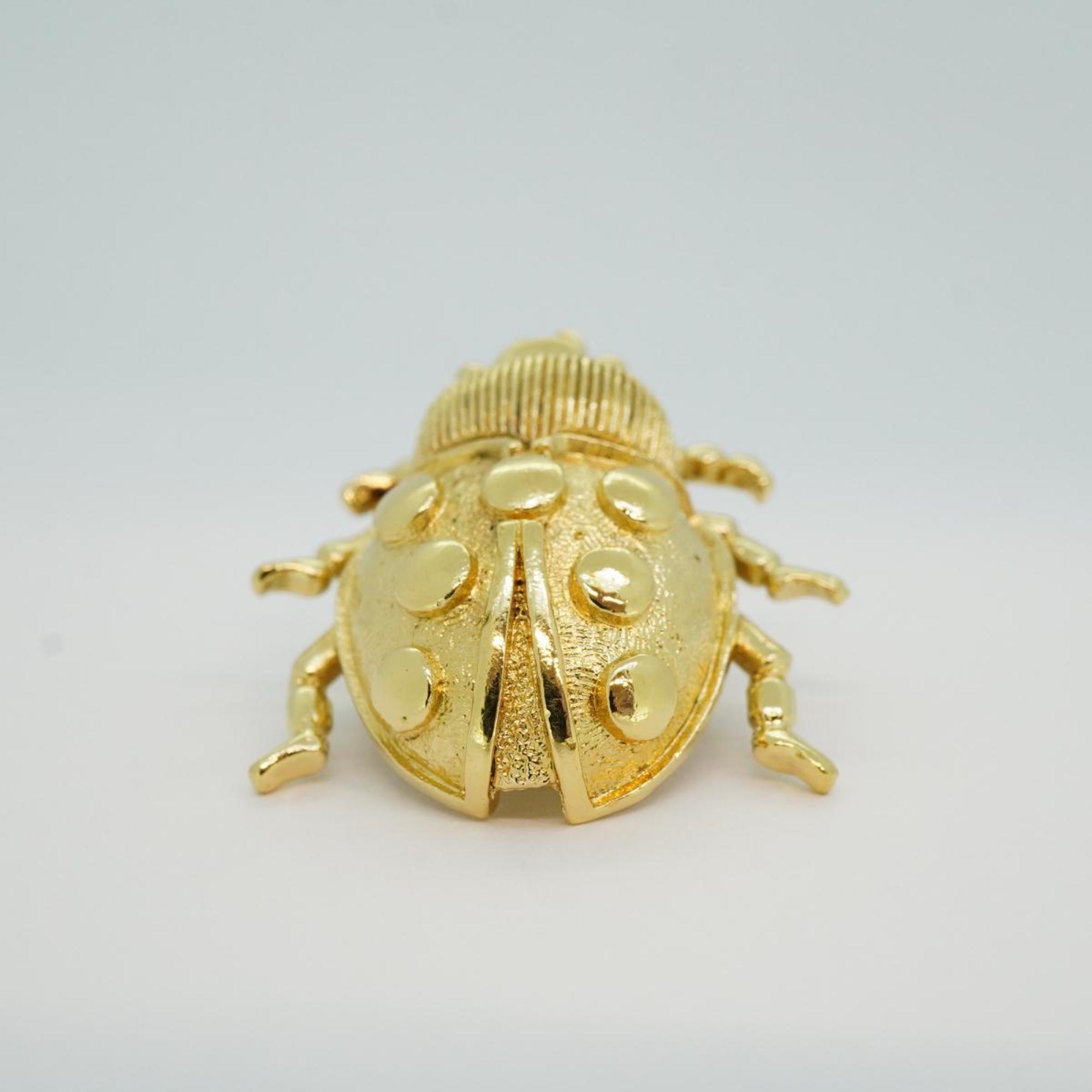 Christian Dior Ladybug Brooch GP Plated Gold Women's