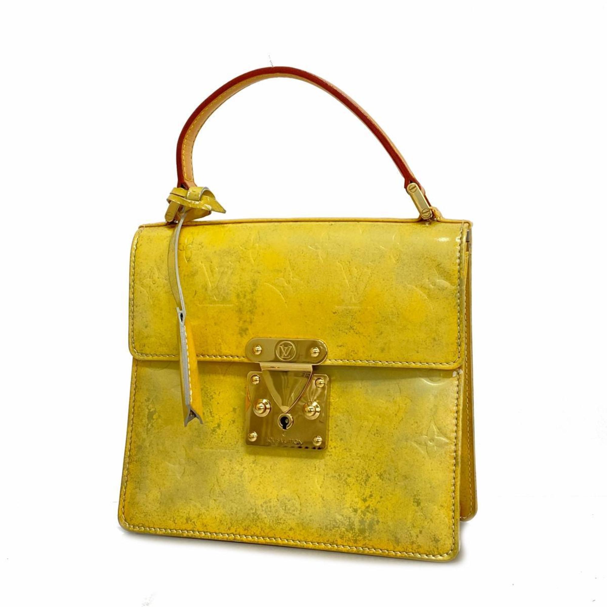 Louis Vuitton Handbag Vernis Spring Street M91068 Lime Yellow Ladies