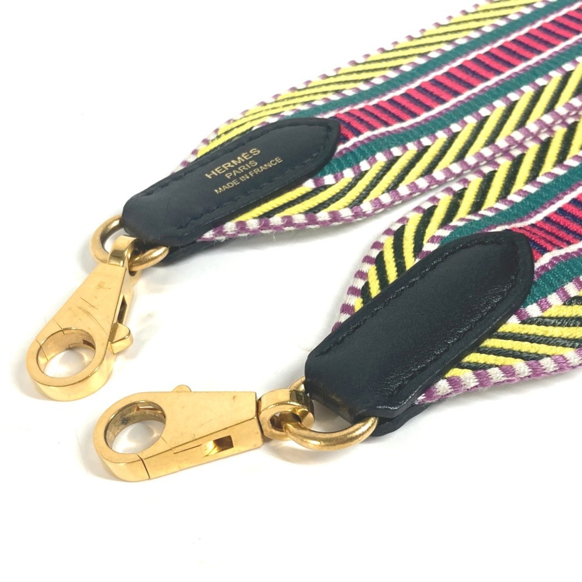 HERMES Hermes Sangle Caval Shoulder Strap Canvas Leather Women's Multicolor