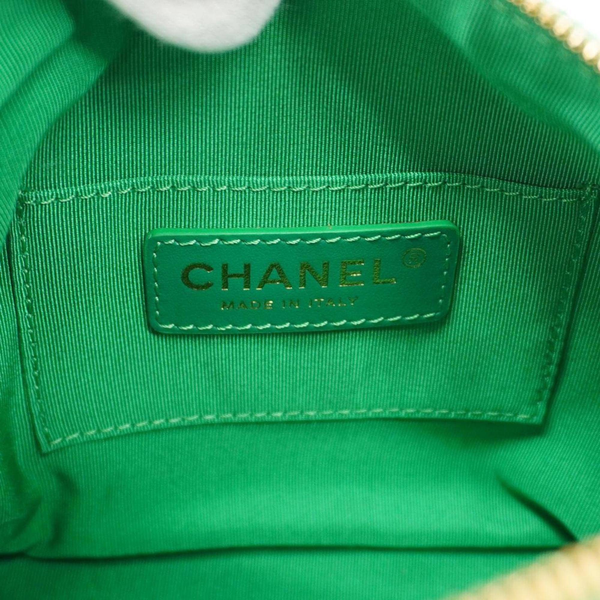 Chanel handbag, Matelasse, chain shoulder, lambskin, green, for women