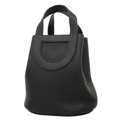 Hermes Handbag In the Loop 23 W Engraved Taurillon Clemence Black Women's