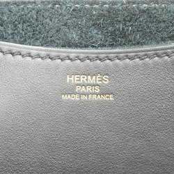 Hermes Handbag In the Loop 23 W Engraved Taurillon Clemence Black Women's