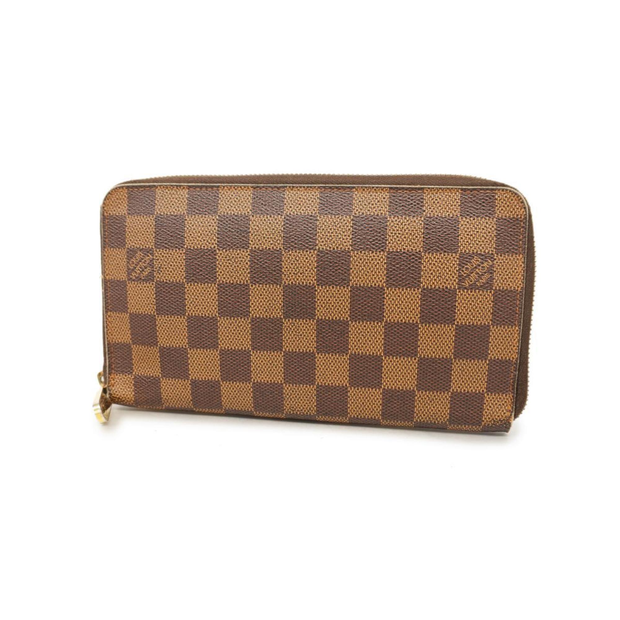 Louis Vuitton Long Wallet Damier Zippy Organizer N60003 Ebene Men's