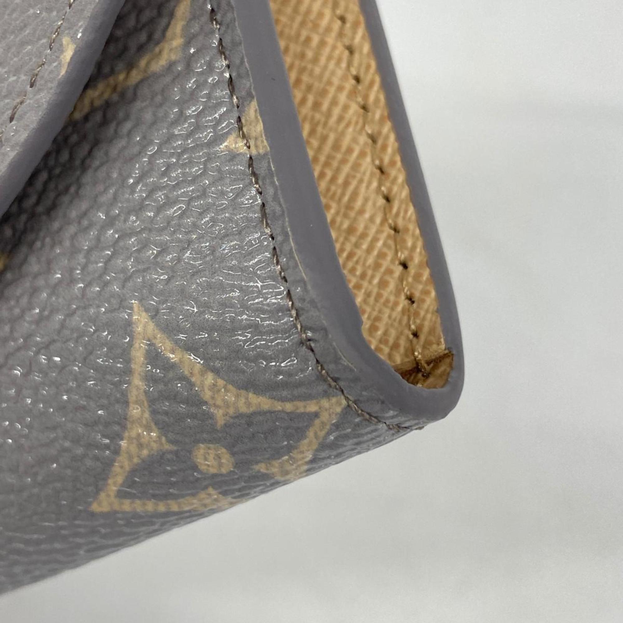 Louis Vuitton Wallet Monogram Canvas Portemonne Rosari M12367 Trianon Grey Ladies