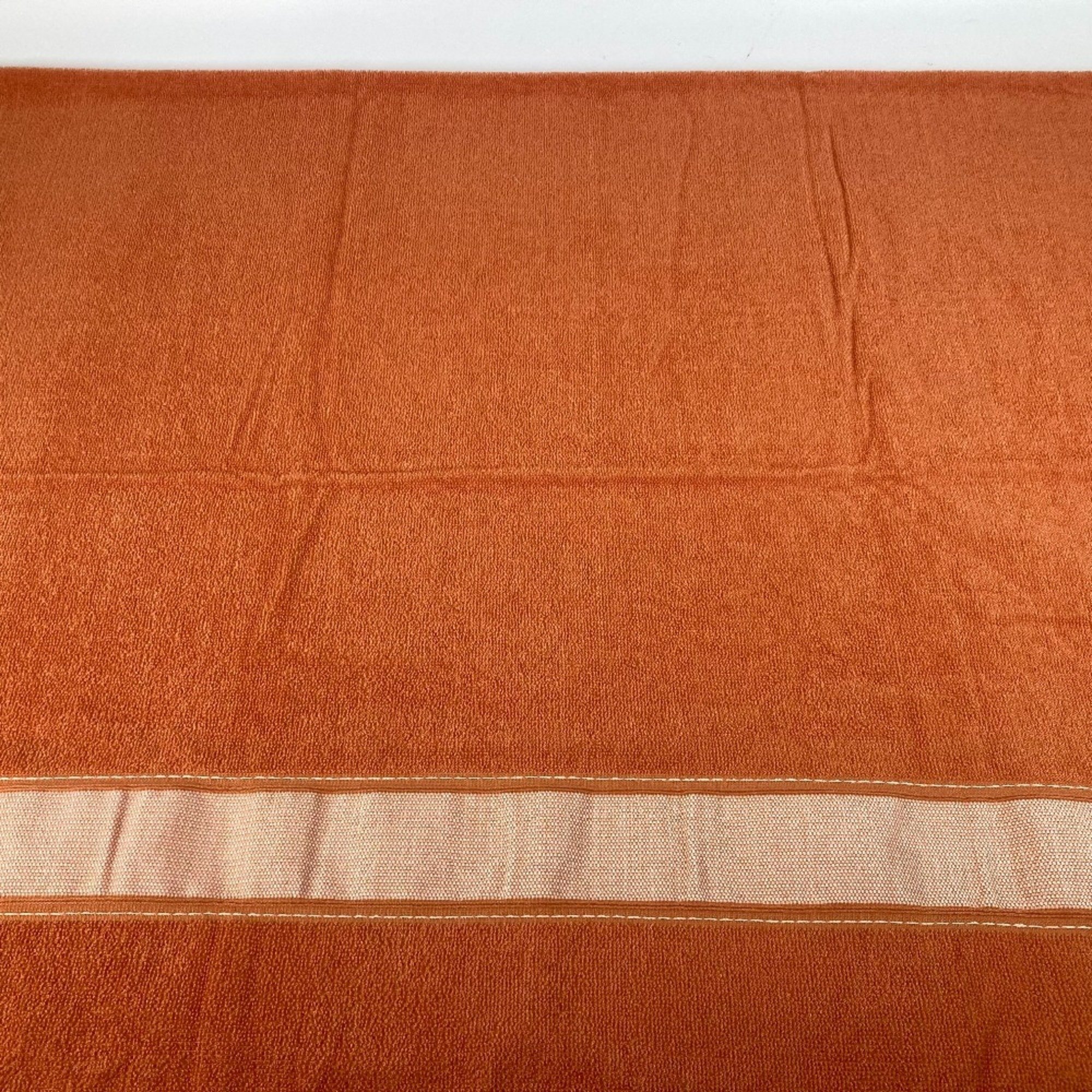 HERMES Hermes Bath Towel Knee Blanket Yachting Large Cotton Women's Orange