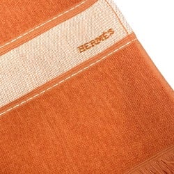 HERMES Hermes Bath Towel Knee Blanket Yachting Large Cotton Women's Orange