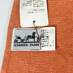 HERMES Hermes Bath Towel Knee Blanket Yachting Large Cotton Women's Orange