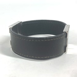 HERMES Hermes Lurie H Bracelet Leather Women's Black